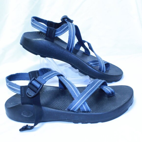 Chaco Size M 11 Gray Blue Stripe Z/2 Classic Toe Loop Adjustable Sport Sandals - Picture 3 of 12